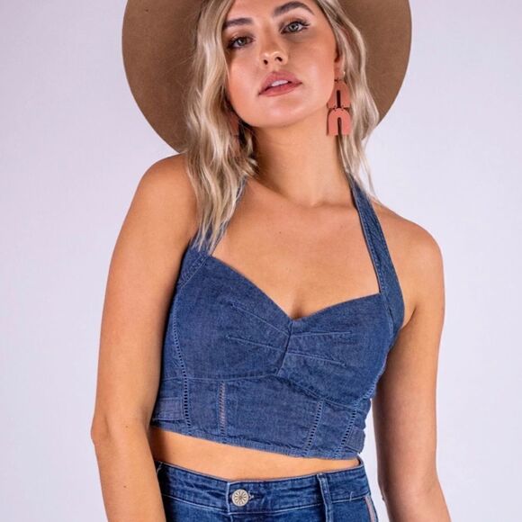 ❤️Free people tightly bound crop top - Picture 1 of 9